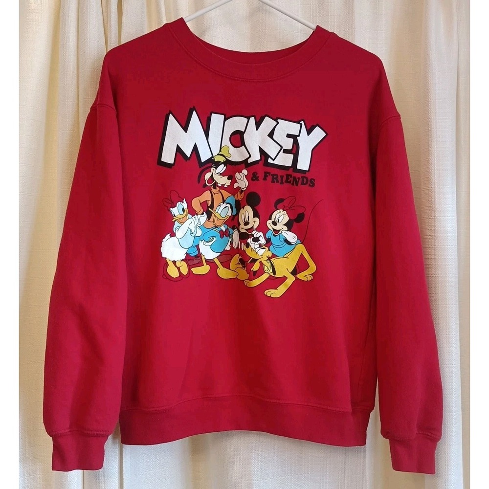 Disney Mickey & Friends Women's Crew Neck Sweatshirt Red Size S (3-5)‎